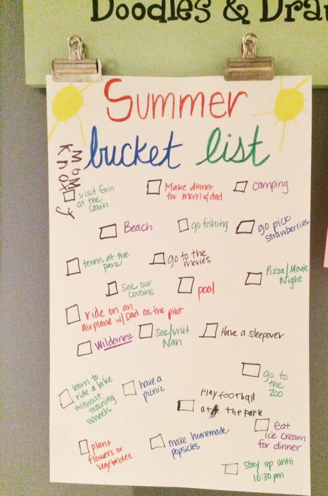 2015 Summer Bucket List