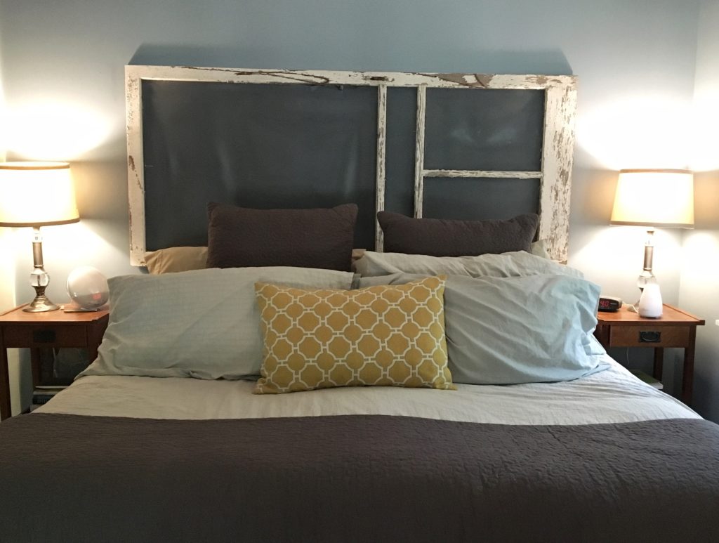 DIY Chippy White Antique Headboard