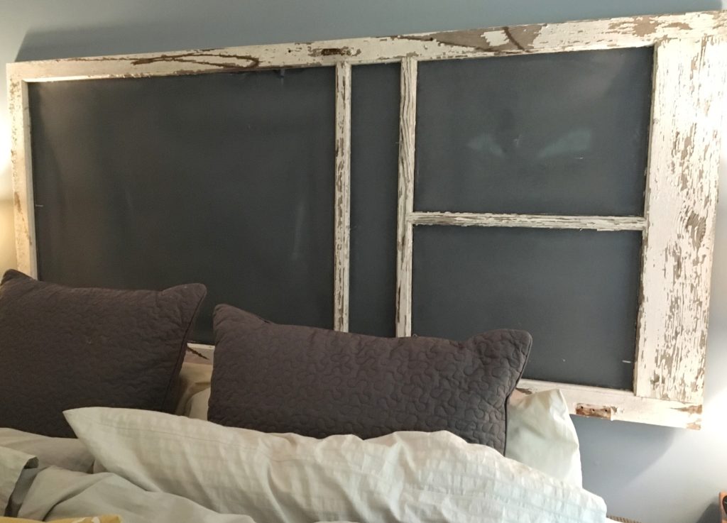 DIY Chippy White Antique Headboard
