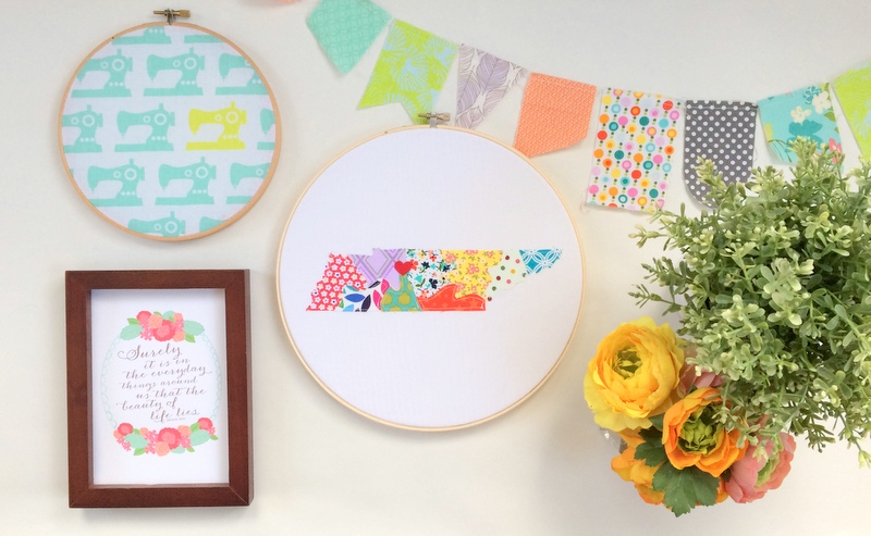 Sewing Sunflowers Scrap Map