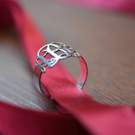 Sterling Silver Monogram Ring