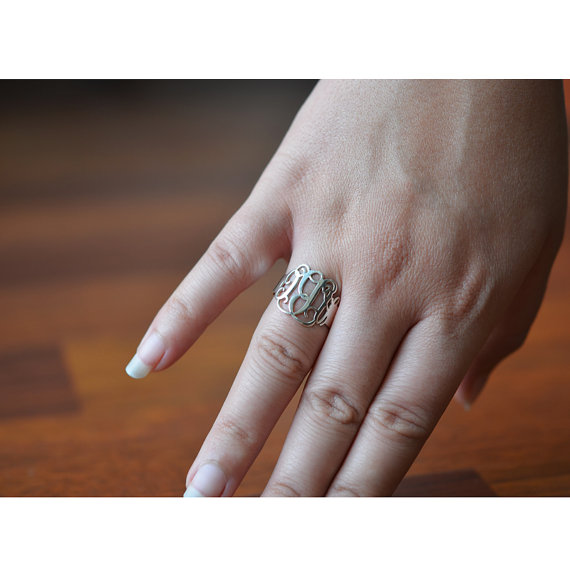 Sterling Silver Monogram Ring