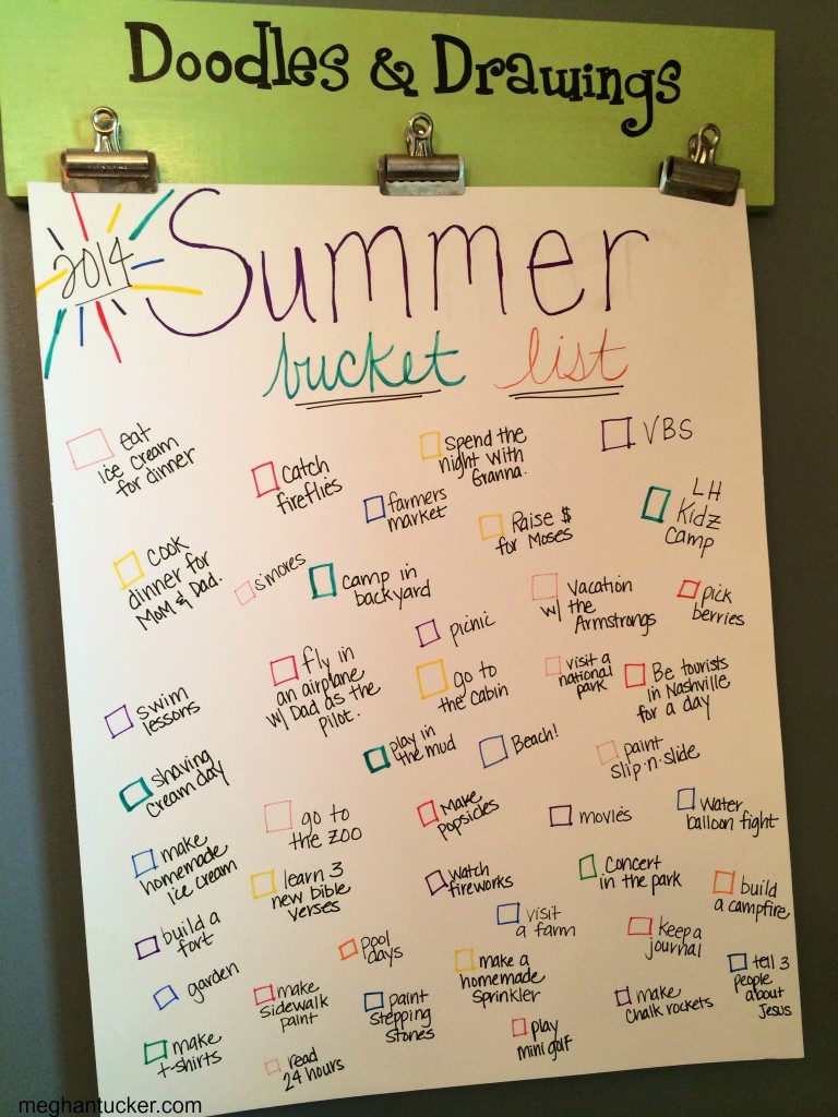 2014 Summer Bucket List