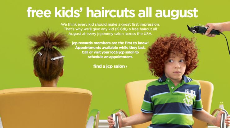 JcPenney’s Salon – FREE Kids Haircuts