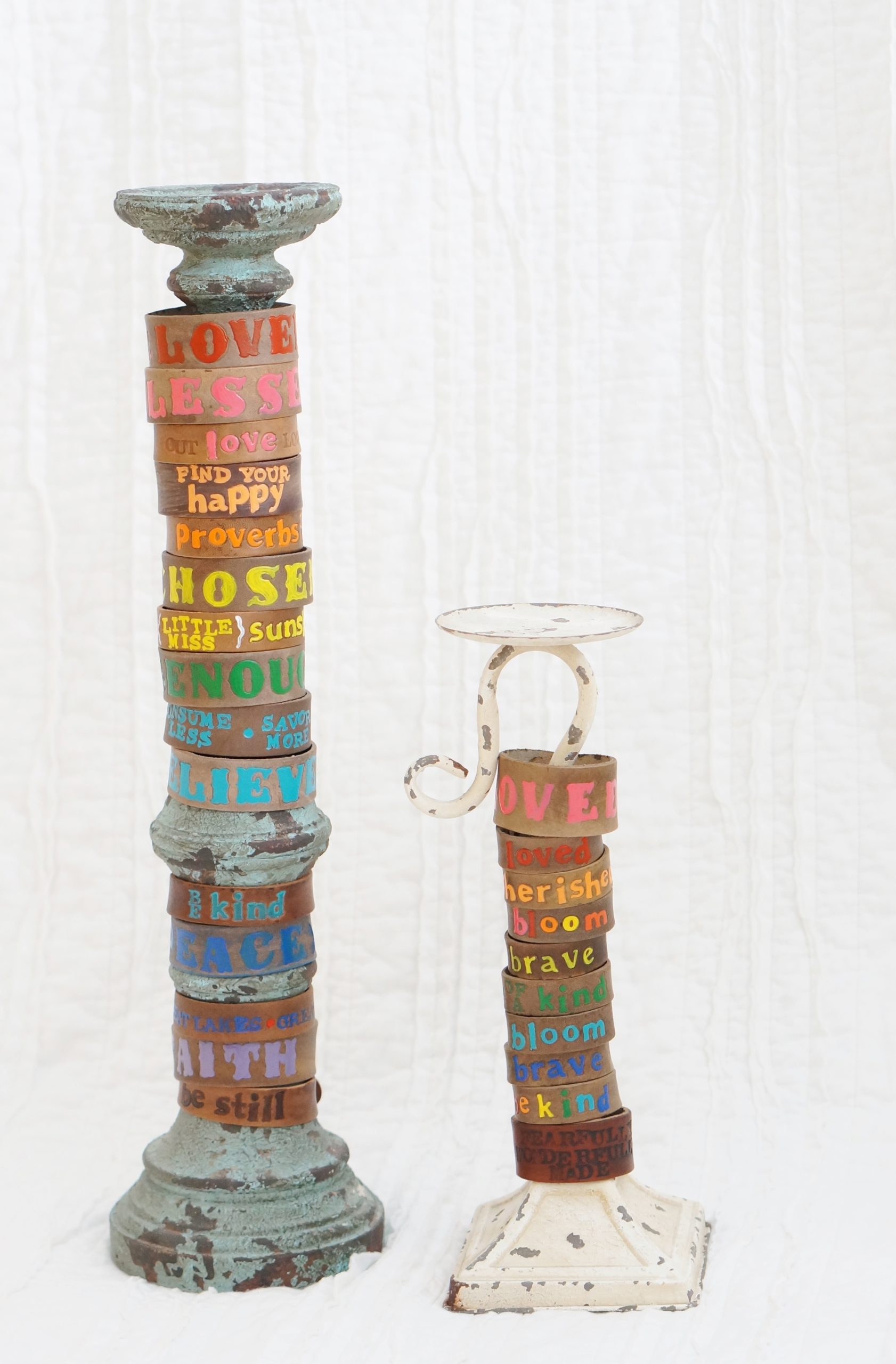 Stamped Leather Cuffs from Little Painted Polka Dots {giveaway}