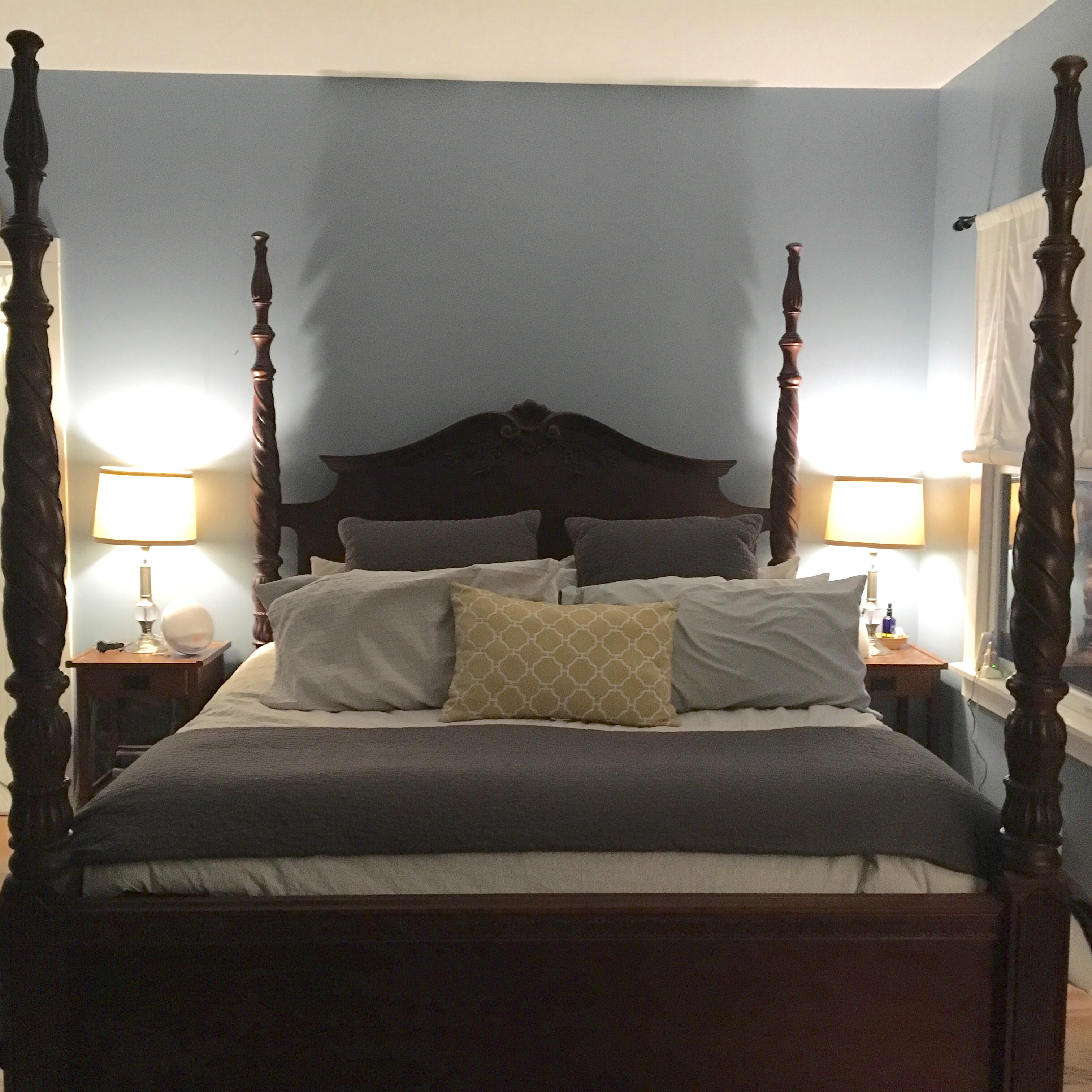 DIY Chippy White Antique Headboard