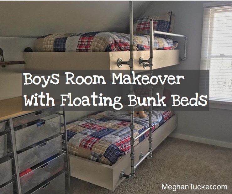Boys Room Makeover With Floating Bunk Beds