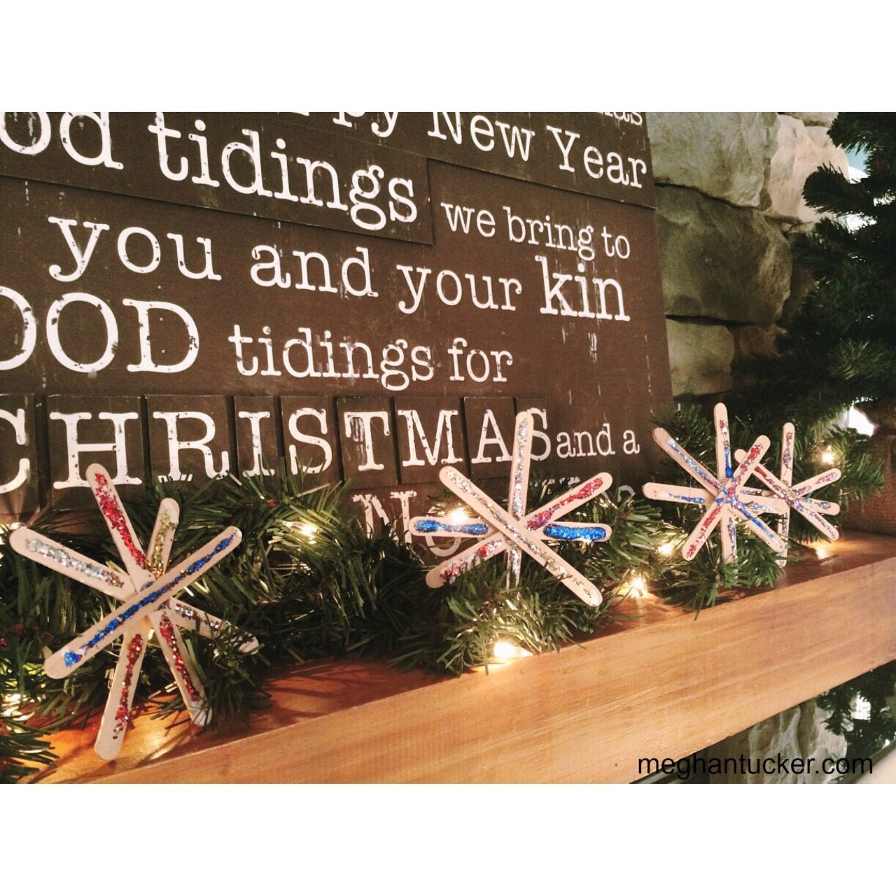 Popsicle Stick Snowflakes {craft}